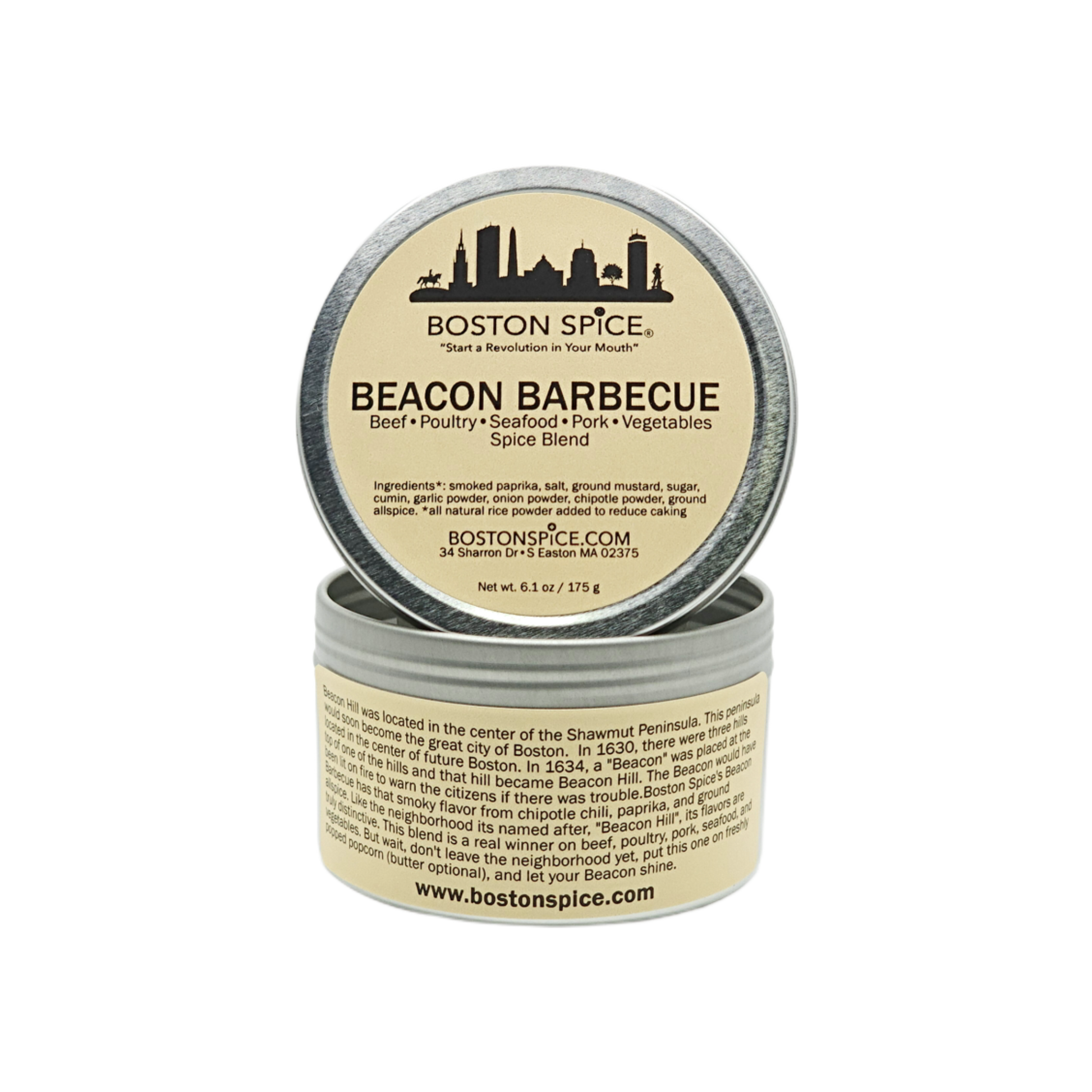 Smoky BBQ seasoning by Boston Spice for beef, pork, poultry, seafood, and vegetables