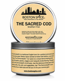 The Sacred Cod seafood seasoning blend by Boston Spice for cod, shrimp, scallops and fish