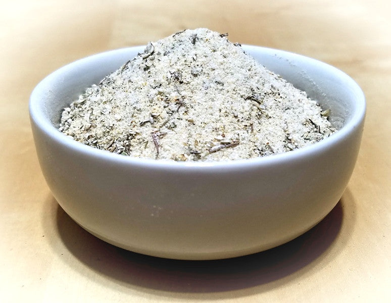 Seasoned salt by Boston Spice for eggs, steak, fries, seafood, and vegetables